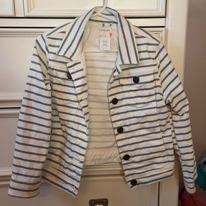 JCrew Crewcuts stripped denim jacket
